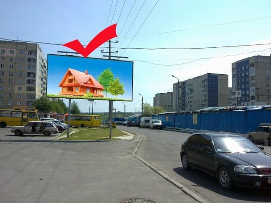 Фото рекламной плоскости по адресу пр.Червоної Калини 109, р-ок Санта-Барбара
