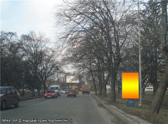 Фото рекламної площини за адресою пл.Др.народів(з'їзд з трансп моста), напр.-Митна,Довженка