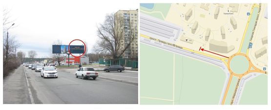 Фото рекламної площини за адресою Правди пр., 104 права