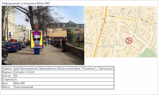 Фото рекламной плоскости по адресу пер.Проскурівська/ Проскурівська Підпілля (кав'ярня “Рукавичка”) №4