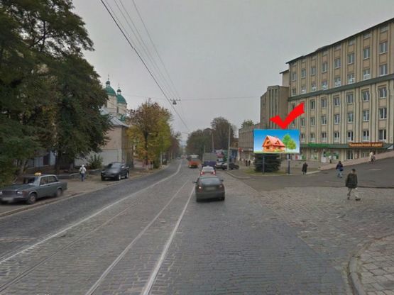 Фото рекламной плоскости по адресу вул.Шевченка, 31-вул.Бортнянського