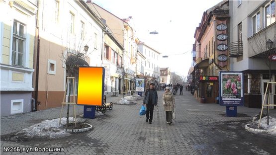 Фото рекламной плоскости по адресу вул.Волошина(муз.училище), піш.зона, напр.-вул.Капітульна