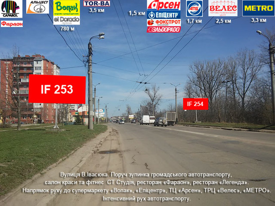 Фото рекламной плоскости по адресу Івасюка - Незалежності