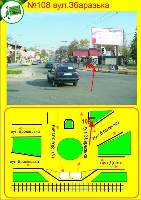 Фото рекламной плоскости по адресу Збаразька,1