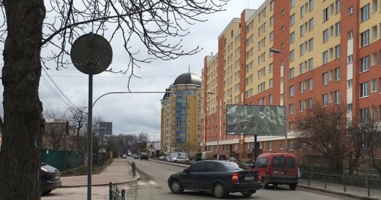 Фото рекламной плоскости по адресу Вишневе, вул.Л.Українки, буд.21 на перехресті з вул.О.Вишні