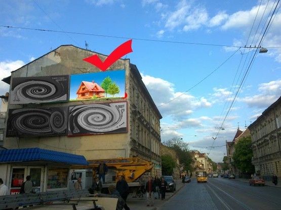 Фото рекламной плоскости по адресу вул.Личаківська 75, з центру, правий верхній