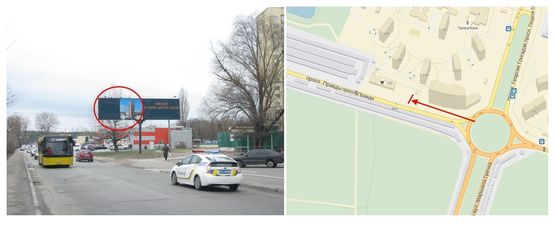 Фото рекламной плоскости по адресу Правди пр., 104 ліва