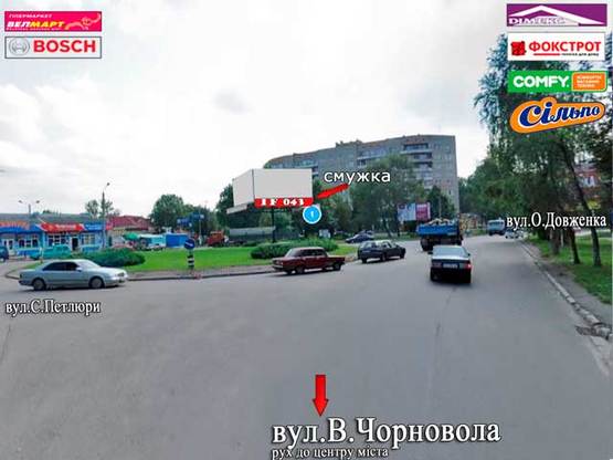 Фото рекламної площини за адресою Чорновола з центру (кільце) банер