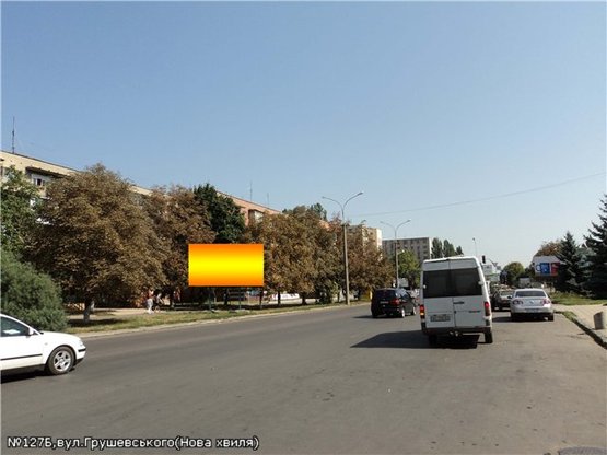 Фото рекламной плоскости по адресу вул.Грушевського (Ніредьгаза), напрям-вул.Минайська