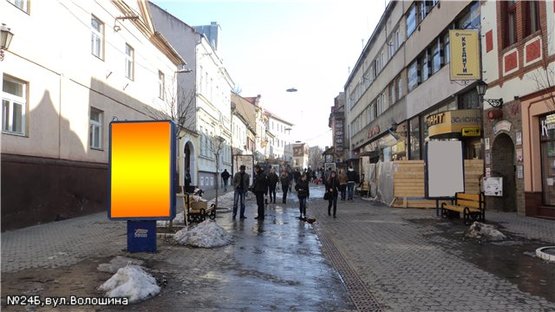 Фото рекламной плоскости по адресу вул.Волошина(катол.собор), піш.зона, напр.-вул.Капітульна