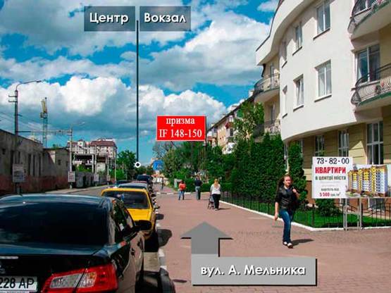 Фото рекламной плоскости по адресу Мельника-Сахарова призма А