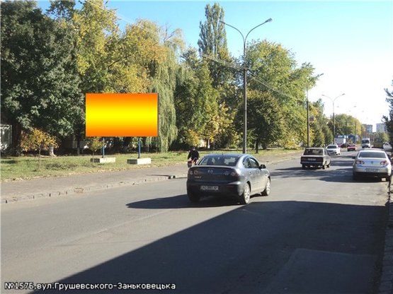 Фото рекламной плоскости по адресу вул.Грушевського,27, поблизу з перехрестям з вул.Заньковецька, напр.Минайська