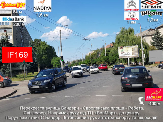 Фото рекламной плоскости по адресу Бандери - Європейська Площа - Ребета