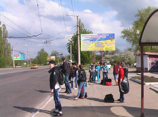Фото рекламной плоскости по адресу ул. Шухевича (ул. Шмидта), центр.автовокзал, остановка,