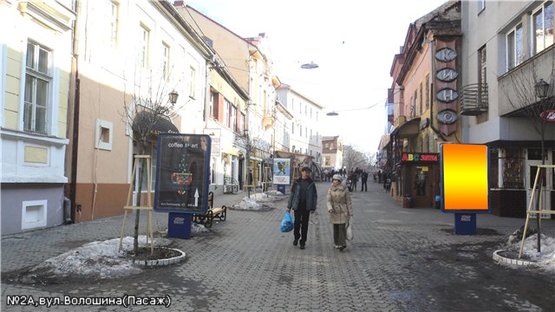 Фото рекламной плоскости по адресу вул.Волошина( вхід в Пасаж)),піш.зона, напрям-пл.Театральна, Капітульна