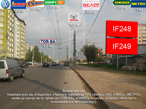 Фото рекламной плоскости по адресу Івасюка - Стуса