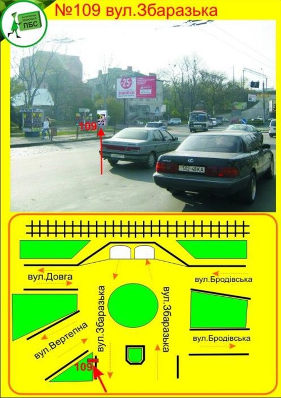 Фото рекламної площини за адресою Збаразька,1