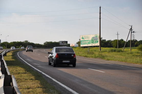 Фото рекламной плоскости по адресу Запорізьке шосе, с. Новоолександрівка, в'їзд з смт Солоне, Запоріжжя(418км+500м) пташка