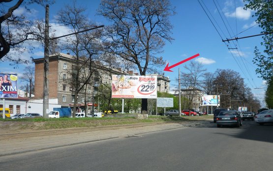 Фото рекламной плоскости по адресу пр-т Пушкіна, 55, навпроти Приватбанка