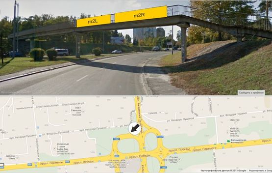 Фото рекламной плоскости по адресу заезд на пр Победы с Кольцевой(от Академмистечка) в сторону Житомира левый