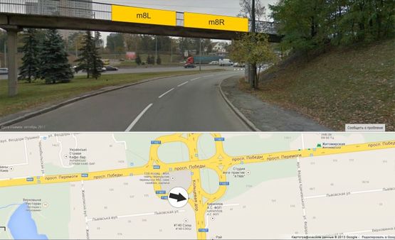 Фото рекламної площини за адресою съезд с пр. Победы от Житомира в сторону Вишневого, левый