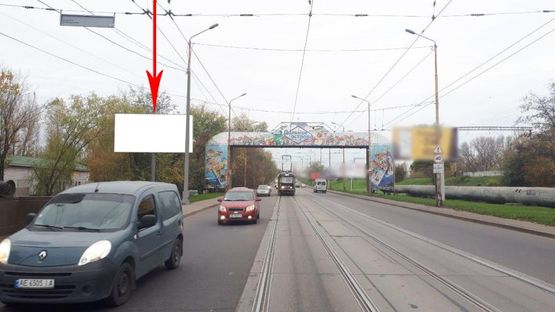 Фото рекламной плоскости по адресу s184B,з'їзд з Амурського мосту на Лівий берег