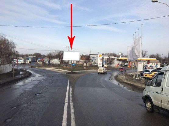 Фото рекламной плоскости по адресу t109A1,вул. Івана Езау, в районі буд. № 7 А, на розділовому трикутнику