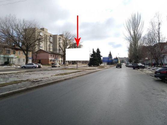 Фото рекламной плоскости по адресу Нп21А1,просп.Електрометалургів, навпроти буд. №9, напрямок руху в центр