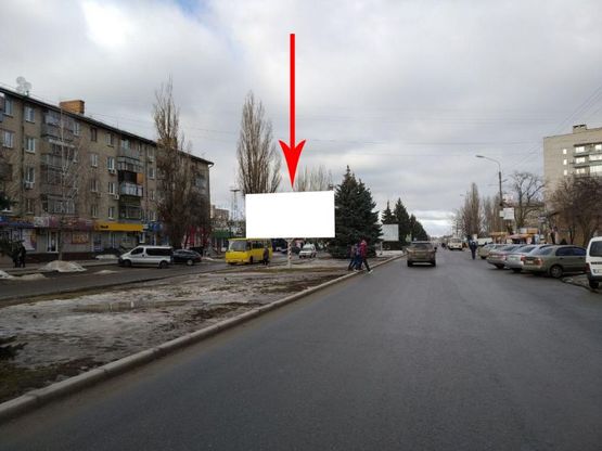 Фото рекламної площини за адресою Нп21А2,просп.Електрометалургів, навпроти буд. №9, напрямок руху з центру