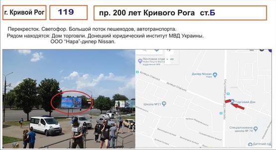 Фото рекламной плоскости по адресу светофор      пр. 200 лет Кривому Рогу