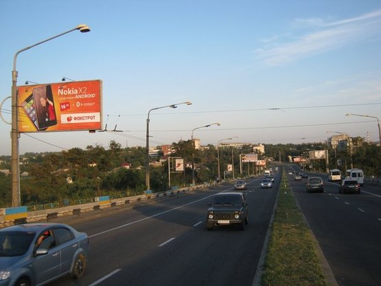 Фото рекламной плоскости по адресу пр.Ленина - дамба №3, напрямок руху до вокзалу, ст.Б