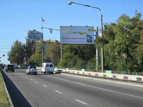Фото рекламної площини за адресою пр.Ленина - дамба №4, напрямок руху від вокзалу, ст.А