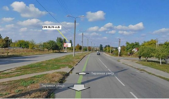 Фото рекламной плоскости по адресу вул.Тиражна -АЗС  (вул.Товариська), ст.Б