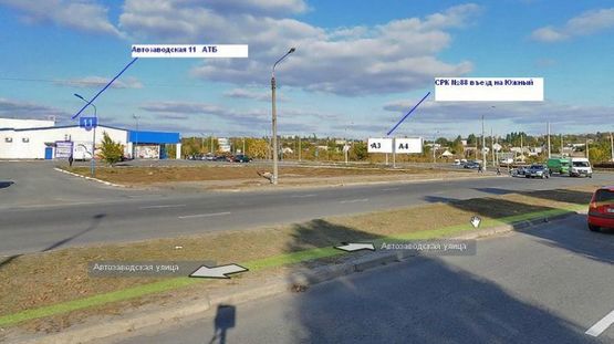 Фото рекламной плоскости по адресу вул.Автозаводська - вул.Новокузнецька, обличчям від кола, права площина