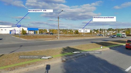 Фото рекламной плоскости по адресу вул.Автозаводська - вул.Новокузнецька, обличчям від кола, права площина