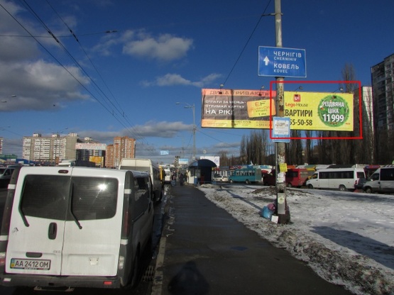 Фото рекламной плоскости по адресу Палладина проспект, 24 (зеленая зона)