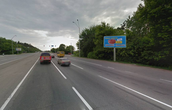 Фото рекламной плоскости по адресу Броварський проспект, 105 (АЗС "Shell"), рух до Киева