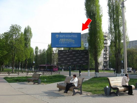 Фото рекламной плоскости по адресу пр. Лесі Українки (пр. 50 років Жовтня) - вул. Тараса Бульби (Карнаухова) Верх