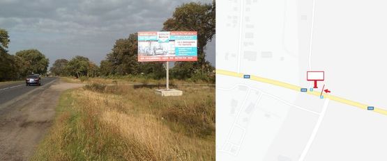 Фото рекламной плоскости по адресу ул. Киевская р-н поворота на Пухальщину(выезд из Кременчуга в сторону Киева, поворот на Власовку, обьездная грузового транспорта)