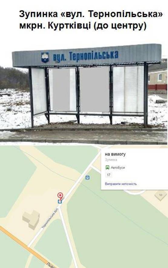 Фото рекламной плоскости по адресу вул. Тернопільська (до центру) / Кутківці
