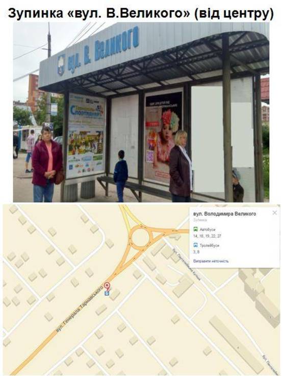 Фото рекламной плоскости по адресу вул. В.Великого(від центру) / Сонячний