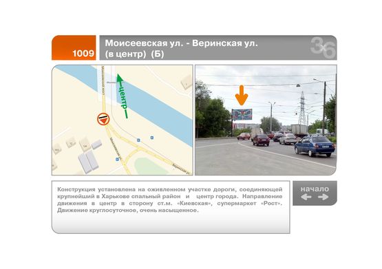 Фото рекламної площини за адресою Моисеевская ул. - Веринская ул.  (в центр)  (Б)
