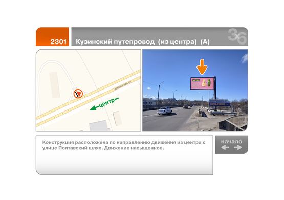 Фото рекламної площини за адресою Кузинский путепровод  (из центра)  (А)
