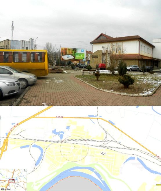 Фото рекламной плоскости по адресу вул. Привокзальна (центр міста, напроти ЖД вокзалу, міської ради)