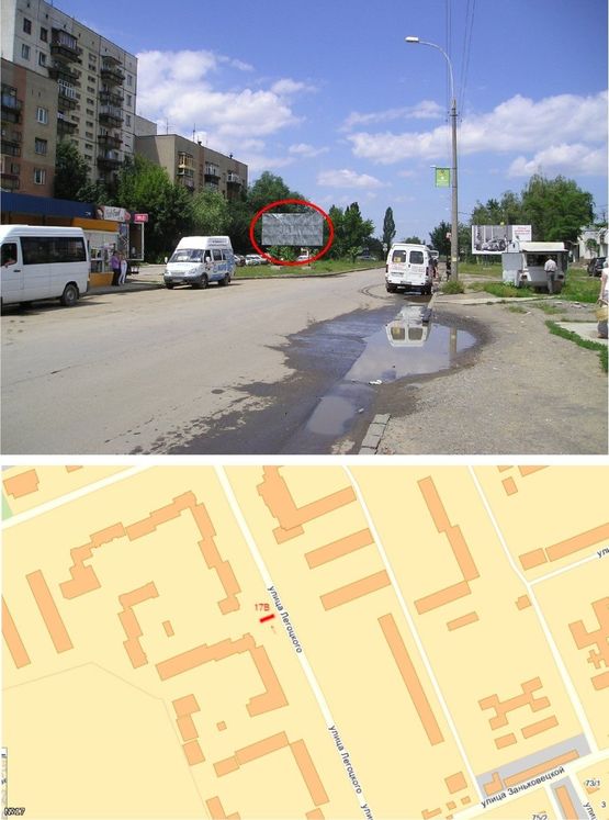 Фото рекламной плоскости по адресу вул. Легоцького ( ТЦ Токіо, ТЦ Вопак, Велмарт,АЗС "WOG","Епіцентр","Нова Лінія" , Інститут ЕІП,інтенсивний рух, вулиці Заньковецька, 8 Березня, Перемоги, Баб'яка)