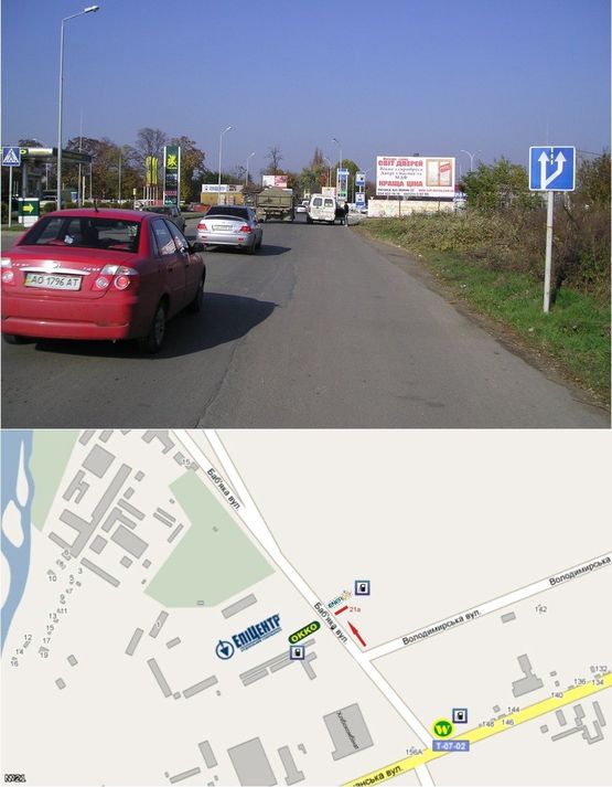 Фото рекламной плоскости по адресу вул. Бабяка ( "Епіцентр", "Нова Лінія", АЗС "ОККО" "WOG" "БРОМ", Велмарт, перехрестя, інтенсивний рух)