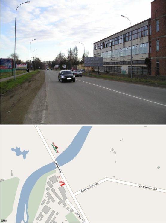 Фото рекламной плоскости по адресу вул. Бабяка ( "Епіцентр","Нова Лінія","Велмарт" ТЦ "Вопак", АЗС "WOG" "ОККО" "БРОМ", Інститут ЕІП.)