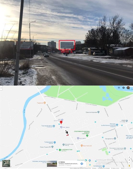 Фото рекламной плоскости по адресу вул. Бабяка ( "Епіцентр", "Нова Лінія", АЗС "ОККО" "WOG" "БРОМ", Велмарт, перехрестя, інтенсивний рух)