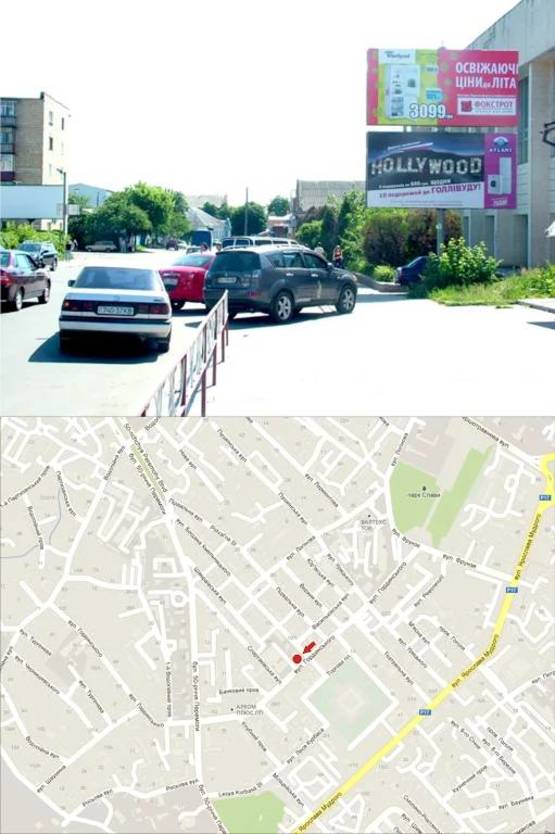 Фото рекламной плоскости по адресу вул. Героїв Небесної Сотні, 46 (спорт школа №1), центр міста/А (верх)