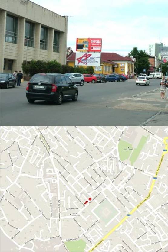 Фото рекламной плоскости по адресу вул. Героїв Небесної Сотні, 46 (спорт школа №1), центр міста/Б (верх)